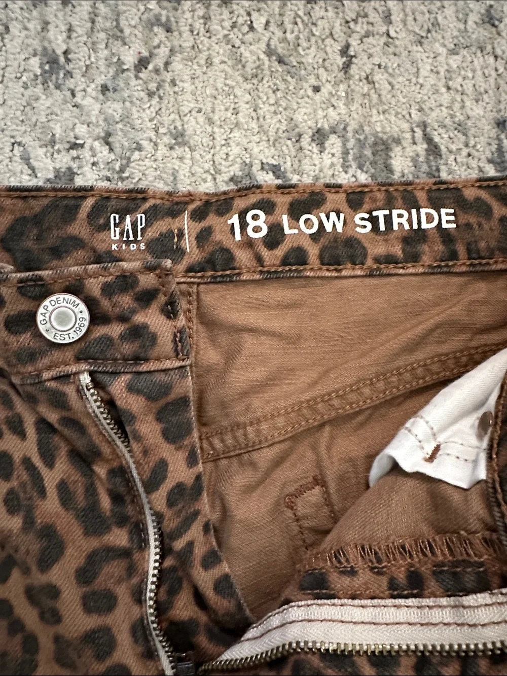 GAP Kids Leopard Print Wide-Leg Jeans - Brown/Black
